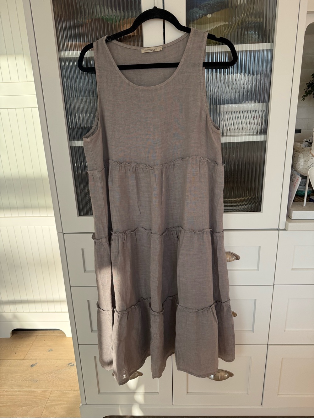 Linen , Francesca Betinni Grey 100% Linen dress ,Made in Italy